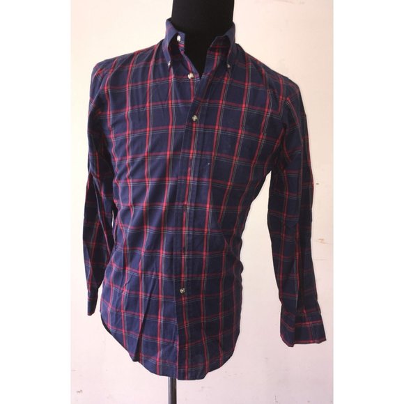 Mens Size Small Chaps Ralph Lauren Button Up Red/Blue Flannel Shirt - Picture 1 of 6